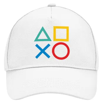 Gaming Symbols, Καπέλο Ενηλίκων Baseball, Drill, Λευκό (100% ΒΑΜΒΑΚΕΡΟ, ΕΝΗΛΙΚΩΝ, UNISEX, ONE SIZE)