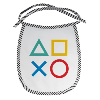 Gaming Symbols, Σαλιάρα μωρού αλέκιαστη με κορδόνι Μαύρη