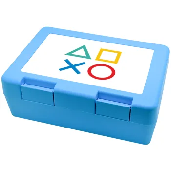 Gaming Symbols, Children's cookie container LIGHT BLUE 185x128x65mm (BPA free plastic)