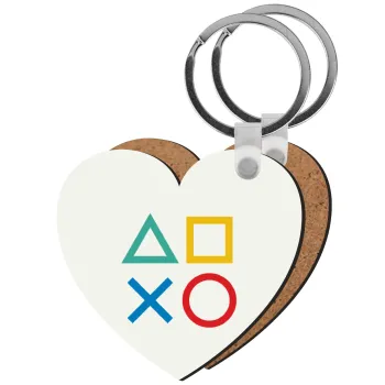 Gaming Symbols, Μπρελόκ Ξύλινο καρδιά MDF