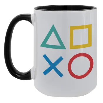 Gaming Symbols, Κούπα Mega 15oz, κεραμική Μαύρη, 450ml