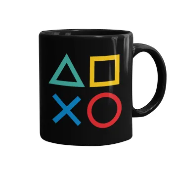 Gaming Symbols, Κούπα Μαύρη, κεραμική, 330ml