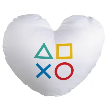 Gaming Symbols, Μαξιλάρι καναπέ καρδιά 40x40cm περιέχεται το  γέμισμα
