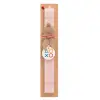 Easter Set, wooden keychain & scented flat Easter candle (30cm) (PINK)
