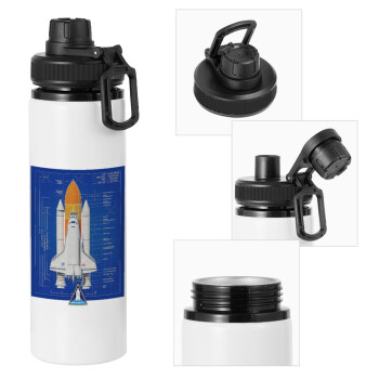 Nasa Space Shuttle, Metal water bottle with safety cap, aluminum 850ml