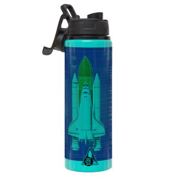 Nasa Space Shuttle, Metallic water bottle with safety lid, 850ml aluminum