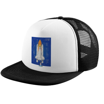 Nasa Space Shuttle, Καπέλο Ενηλίκων Soft Trucker με Δίχτυ Black/White (POLYESTER, ΕΝΗΛΙΚΩΝ, UNISEX, ONE SIZE)