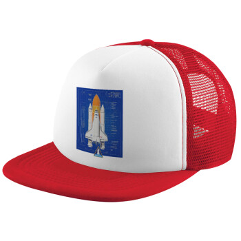 Nasa Space Shuttle, Καπέλο Soft Trucker με Δίχτυ Red/White 