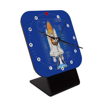 Nasa Space Shuttle, Επιτραπέζιο ρολόι ξύλινο με δείκτες (10cm)