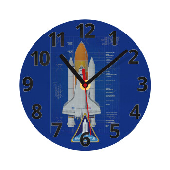 Nasa Space Shuttle, Ρολόι τοίχου γυάλινο (20cm)