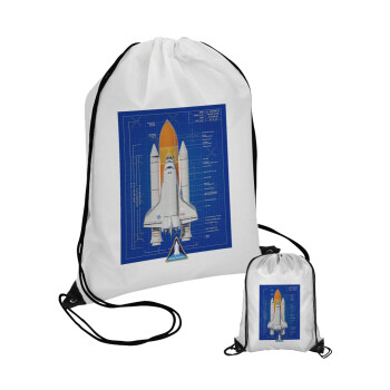 Nasa Space Shuttle, Τσάντα πουγκί με μαύρα κορδόνια (1 τεμάχιο)