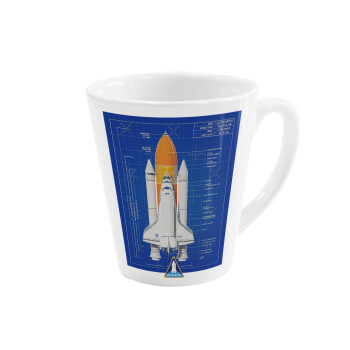 Nasa Space Shuttle, Κούπα κωνική Latte Λευκή, κεραμική, 300ml
