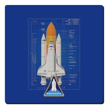 Nasa Space Shuttle, Τετράγωνο μαγνητάκι ξύλινο 6x6cm