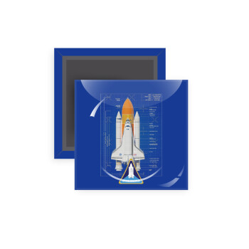 Nasa Space Shuttle, Μαγνητάκι ψυγείου τετράγωνο διάστασης 5x5cm