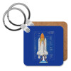 Nasa Space Shuttle, Μπρελόκ Ξύλινο τετράγωνο MDF