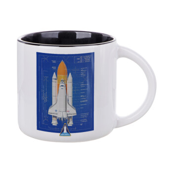Nasa Space Shuttle, Κούπα κεραμική 400ml Λευκή/Μαύρη