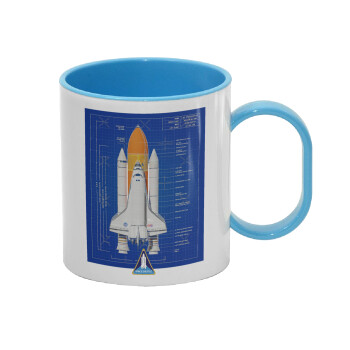 Nasa Space Shuttle, Κούπα (πλαστική) (BPA-FREE) Polymer Μπλε για παιδιά, 330ml