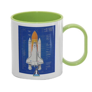 Nasa Space Shuttle, Κούπα (πλαστική) (BPA-FREE) Polymer Πράσινη για παιδιά, 330ml