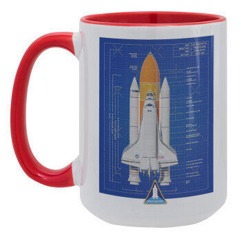 Nasa Space Shuttle, Κούπα Mega 15oz, κεραμική Κόκκινη, 450ml