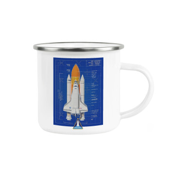 Nasa Space Shuttle, Κούπα Μεταλλική εμαγιέ λευκη 360ml