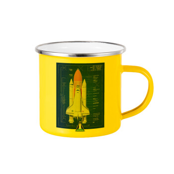 Nasa Space Shuttle, Κούπα Μεταλλική εμαγιέ Κίτρινη 360ml