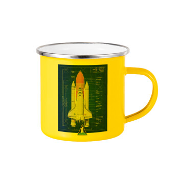 Nasa Space Shuttle, Yellow Enamel Metallic Cup 360ml