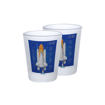 Nasa Space Shuttle, Σφηνοπότηρα γυάλινα 45ml του πάγου (2 τεμάχια)