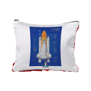 Nasa Space Shuttle, Τσαντάκι νεσεσέρ με πούλιες (Sequin) Κόκκινο