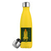Yellow Stainless Steel Metallic Thermos, double-walled, 500ml