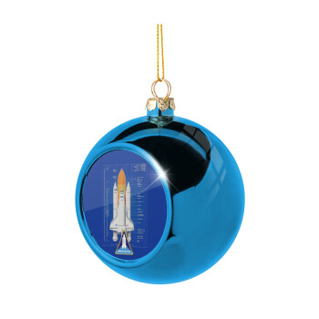 Nasa Space Shuttle, Blue Christmas tree ball ornament 8cm