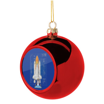 Nasa Space Shuttle, Χριστουγεννιάτικη μπάλα δένδρου Κόκκινη 8cm