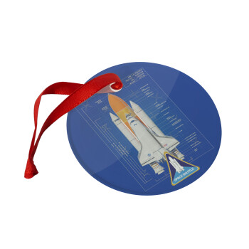 Nasa Space Shuttle, Christmas ornament glass 9cm