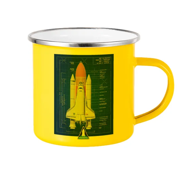 Nasa Space Shuttle — Κούπα Μεταλλική εμαγιέ Κίτρινη 360ml