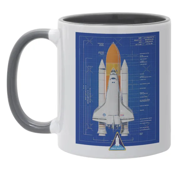 Nasa Space Shuttle — Κούπα χρωματιστή γκρι, κεραμική, 330ml