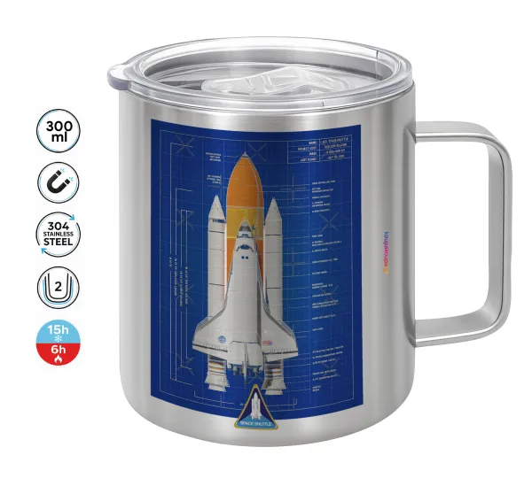 Nasa Space Shuttle — Double-walled stainless steel mug 300ml with temperature-retaining lid