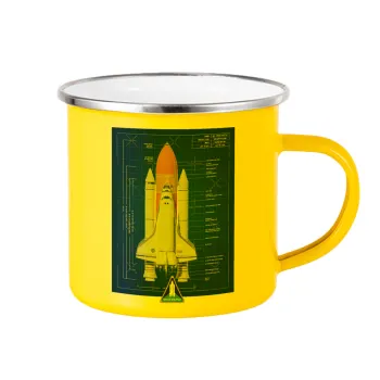 Nasa Space Shuttle, Yellow Enamel Metallic Cup 360ml