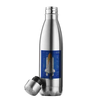 Nasa Space Shuttle, Μεταλλικό παγούρι θερμός Inox (Stainless steel), διπλού τοιχώματος, 500ml