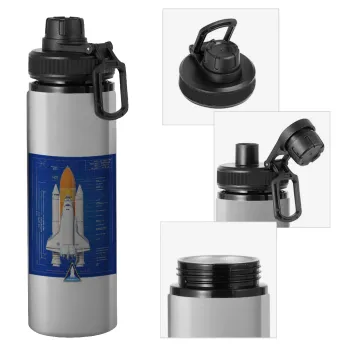 Nasa Space Shuttle, Metallic water bottle with safety cap, 850ml aluminum