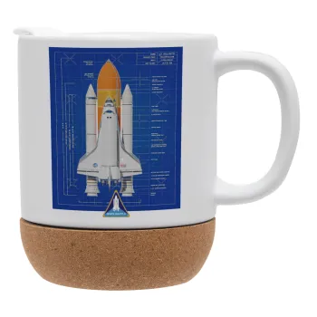 Nasa Space Shuttle, Ceramic coffee mug Cork (MAT), 330ml