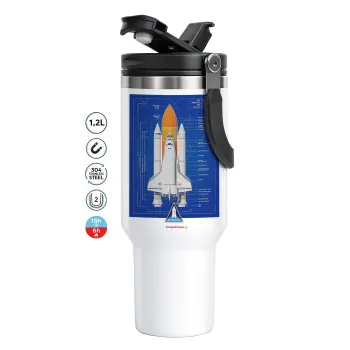 Nasa Space Shuttle, Mega Stainless steel Tumbler with lid, double wall 1,2L