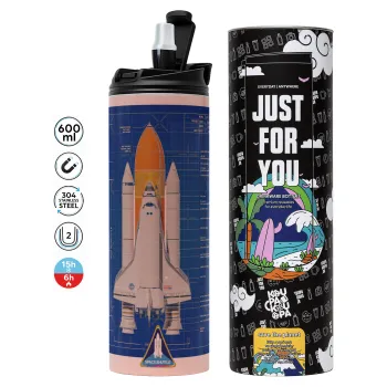 Nasa Space Shuttle, Tumbler stainless steel PINK 600ml
