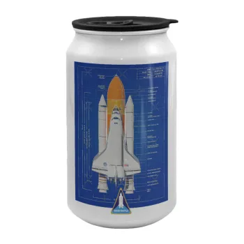 Nasa Space Shuttle, Κούπα ταξιδιού μεταλλική με καπάκι (tin-can) 500ml