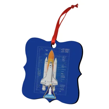 Nasa Space Shuttle, Στολίδι Χριστουγεννιάτικο στολίδι polygon ξύλινο 7.5cm