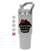 ΓΚΡΙ χρώματος Θερμός Ανοξείδωτο 890ml (30oz) με χερούλι