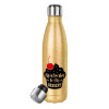 Glitter gold stainless steel thermos bottle, double-walled, 500ml