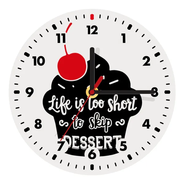 Life is too short — Wooden wall clock (20cm)
