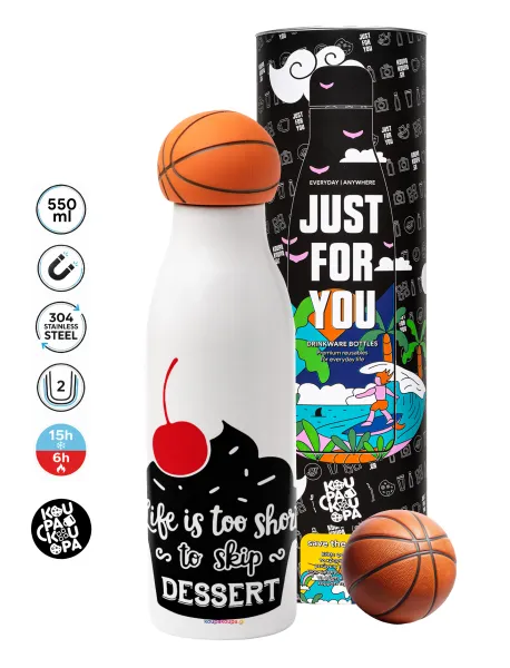 Life is too short — Bascetball Metal mug thermos, double wall, 550ml
