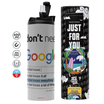 I don't need Google my dad..., Tumbler stainless steel GREY 600ml