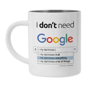I don't need Google my dad..., Mug Stainless steel double wall 300ml