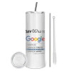 Tumbler stainless steel 600ml, with metal straw & cleaning brush
